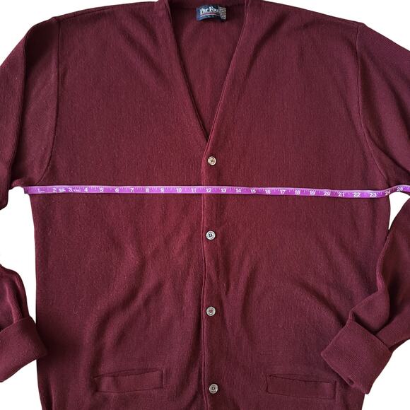 Vintage Par Four Sportswear Cardigan Sweater Men Sz XL Tall Maroon Grandpa Golf - Picture 7 of 11